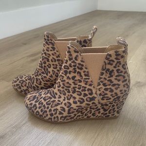 Tom’s Leopard wedge bootie